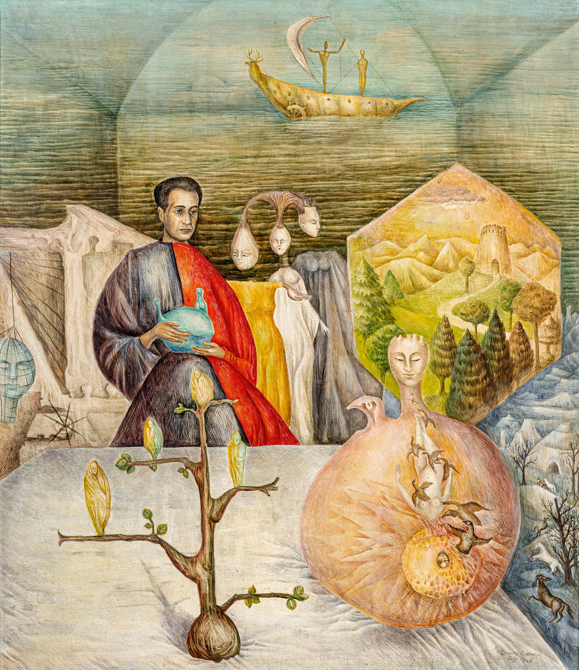 Plusieurs personnages colorés dans un décor imaginaire