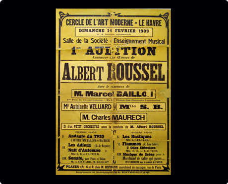 Affiche du concert d’Albert Roussel