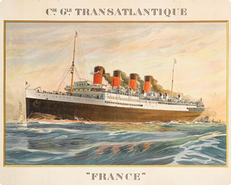 Affiche Compagnie générale Transatlantique "France"
