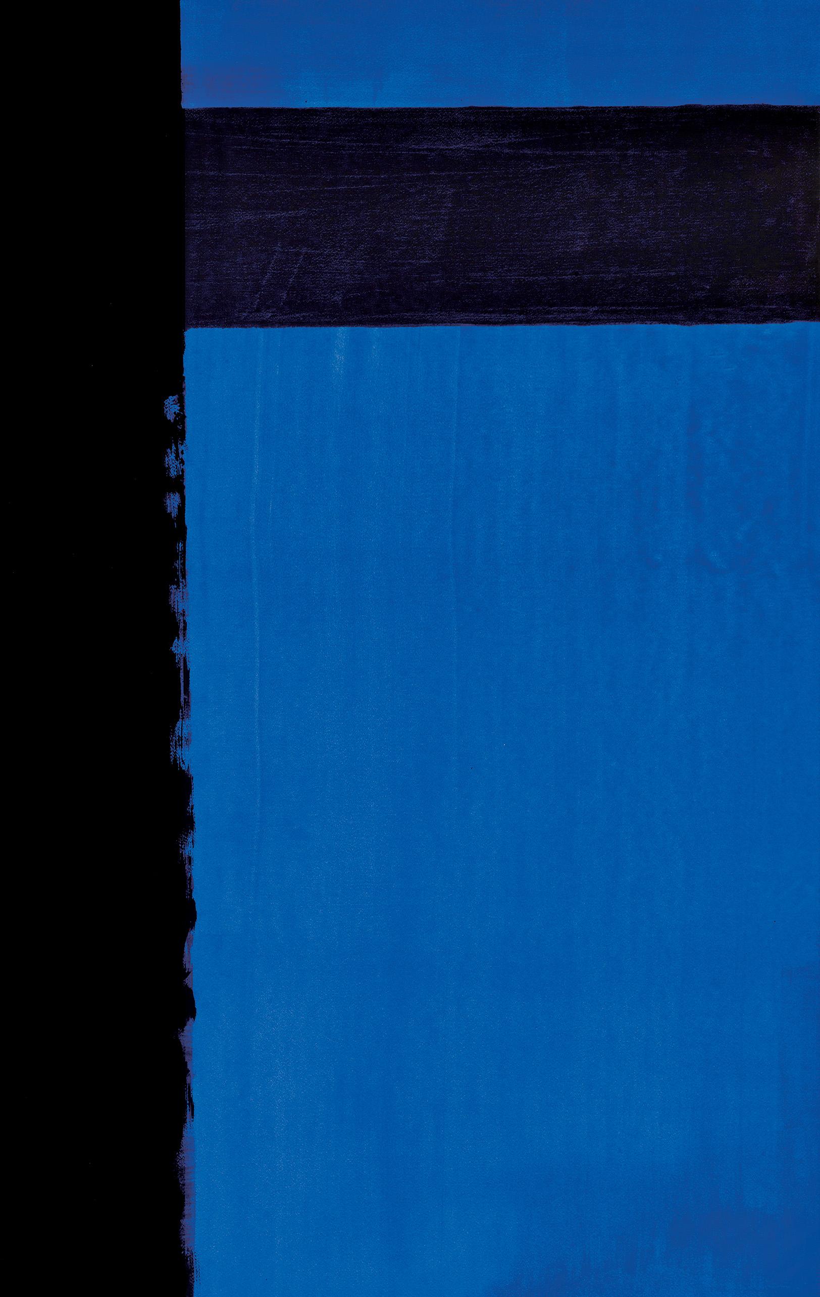 Oeuvre de Pierre Soulages - noir et bleu