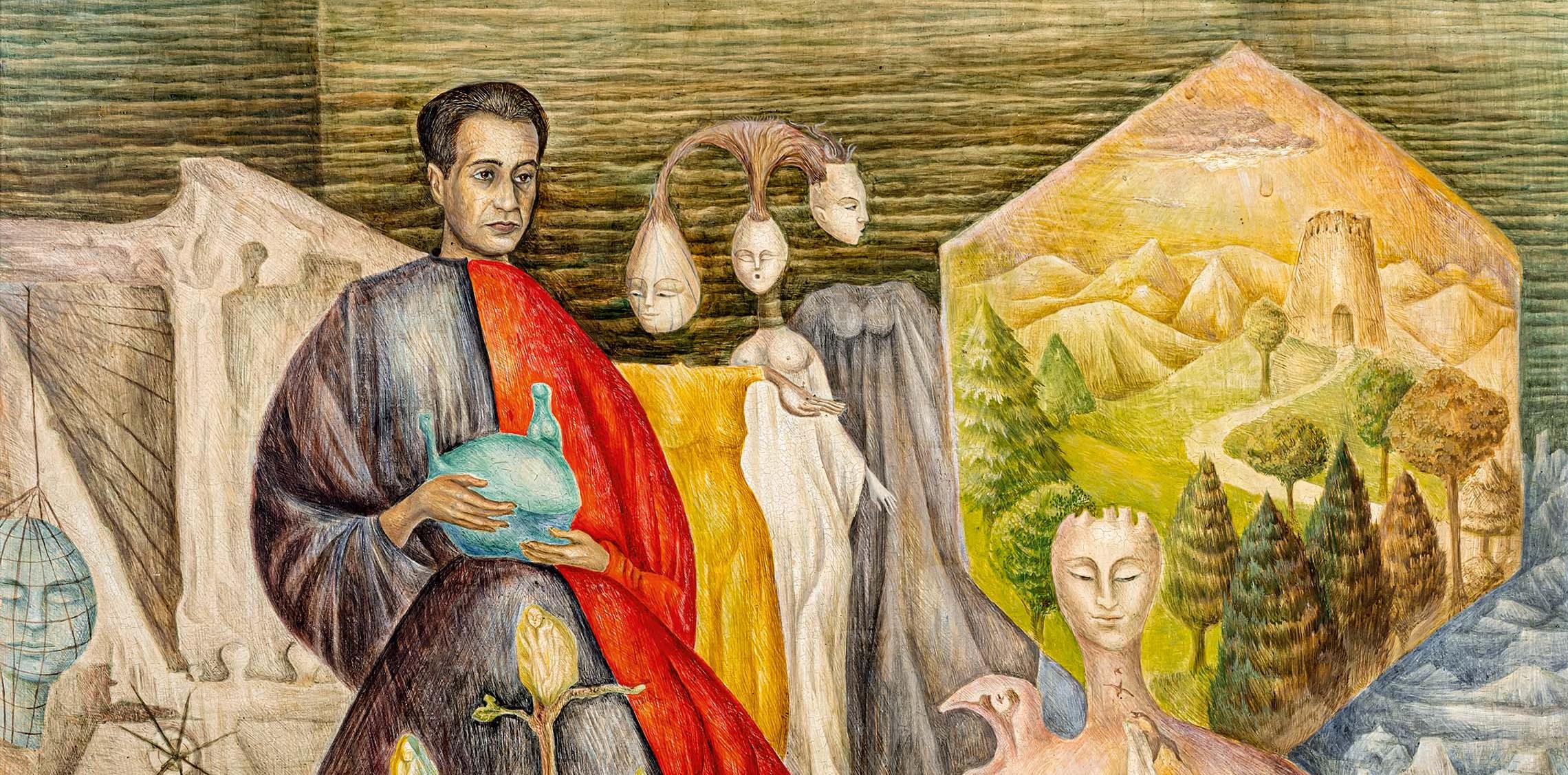 Plusieurs personnages colorés dans un décor imaginaire