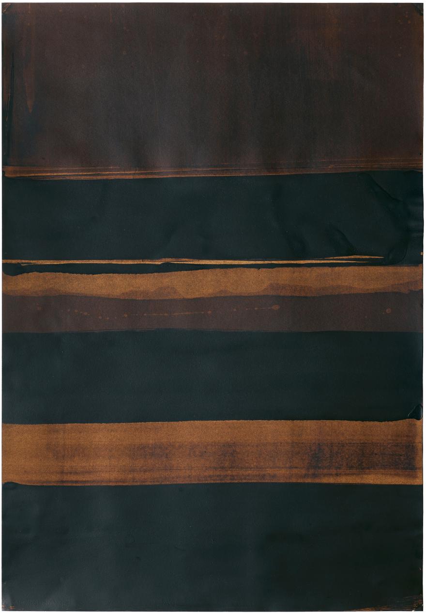 Pierre Soulages Brou de noix marouflé sur toile 108 x 75 cm, 2003 Collection C.S. © Adagp, Paris, 2025 © Photo Vincent Cunillère